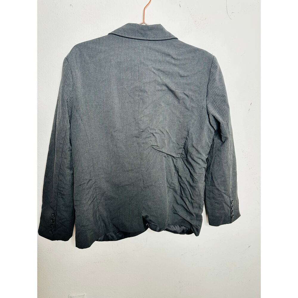 MOON RIVER Gray Pinstripe Double Layered Front Button Blazer Jacket sz Medium - Picture 9 of 16